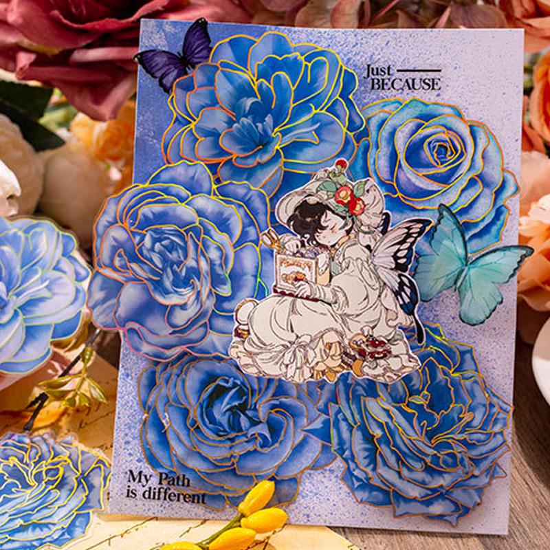 コラージュ 素材 シール 花 フラワー 薔薇 ローズ ジャンクジャーナル