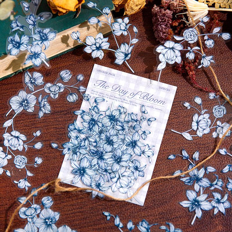 コラージュ 素材 シール 花 モノトーン フラワー ジャンクジャーナル