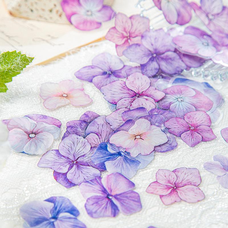 コラージュ 素材 シール 花 フラワー 紫陽花 アジサイ ジャンク