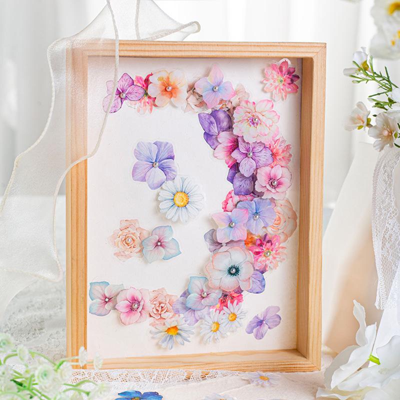 コラージュ 素材 シール 花 フラワー 紫陽花 アジサイ ジャンク