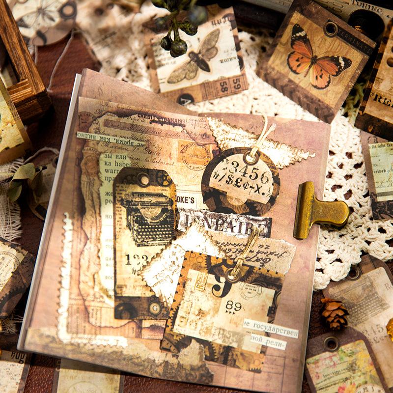 101タグ　アンティークガール　ぶら下がりモチーフ　コラージュ　ジャーナル素材 コラージュ 素材 シール タグ ラベル フレーム ジャンク