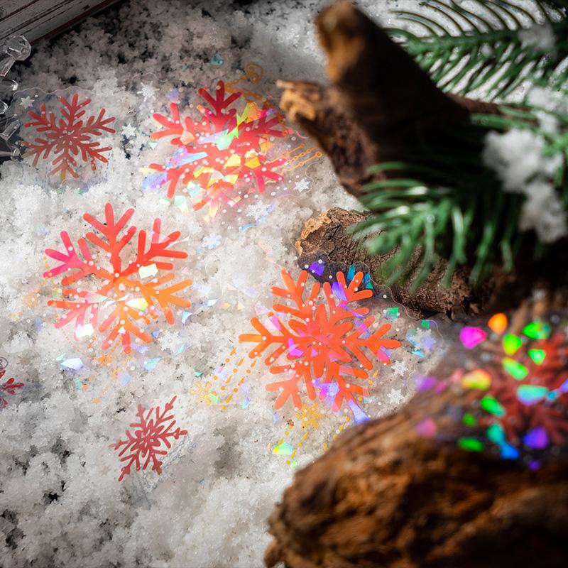 コラージュ 素材 シール 雪 スノーフレーク 雪の結晶 冬 ジャンク