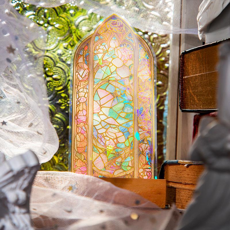 コラージュ 素材 シール ステンドグラス ガラス ジャンクジャーナル