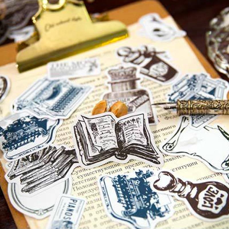 コラージュ 素材 シール モノクロ イラスト ジャンクジャーナル