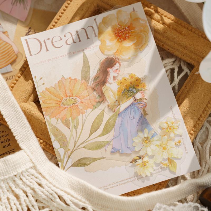 コラージュ 素材 シール 人物 女性 女の子 ジャンクジャーナル