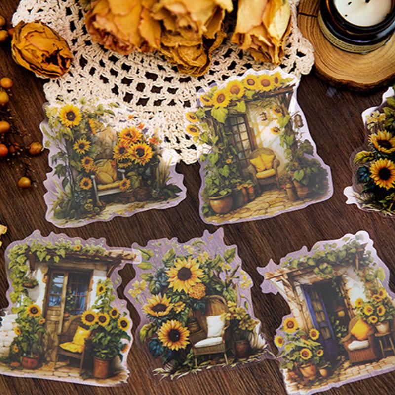 コラージュ 素材 シール 植物 ソファ ベンチ 書斎 ジャンクジャーナル