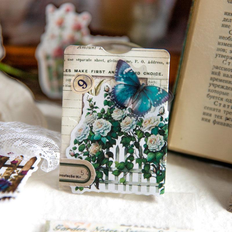 コラージュ 素材 シール 薔薇 ローズ ガーデン 庭 ジャンクジャーナル