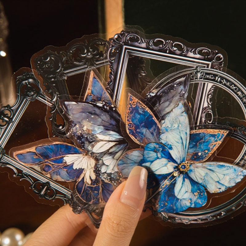 コラージュ 素材 シール 蝶々 バタフライ 蝶 額縁 フレーム ジャンク