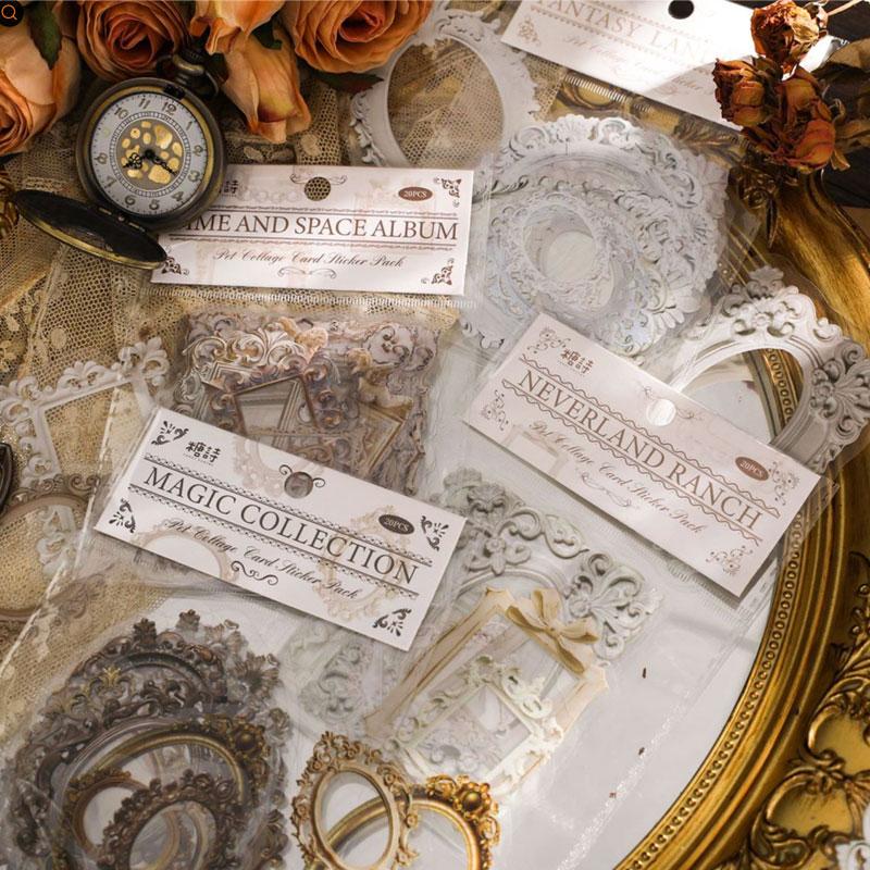 コラージュ 素材 シール 額縁 フレーム 枠 ジャンクジャーナル