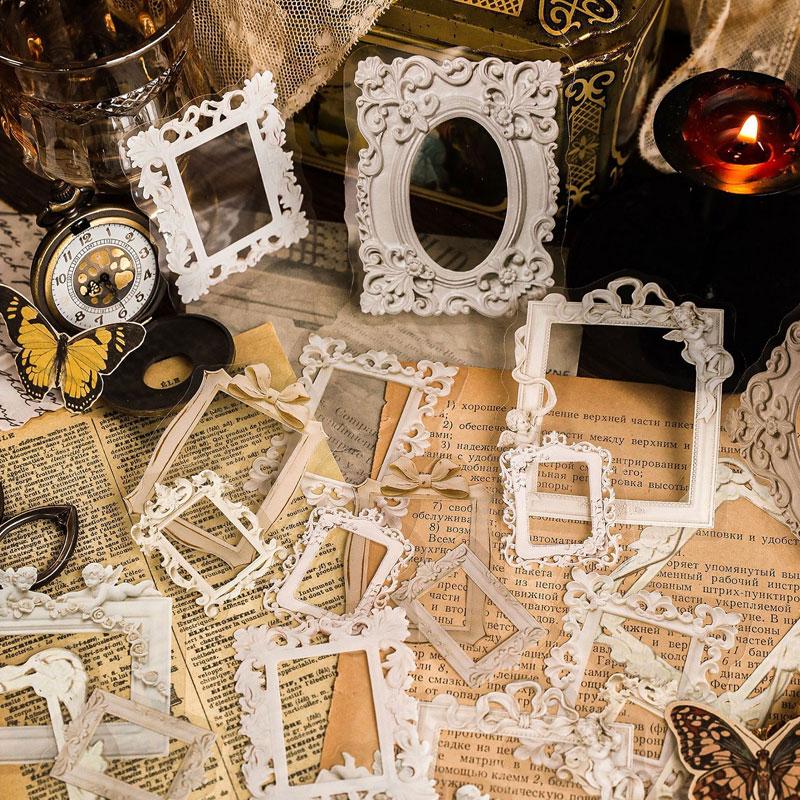 コラージュ 素材 シール 額縁 フレーム 枠 ジャンクジャーナル