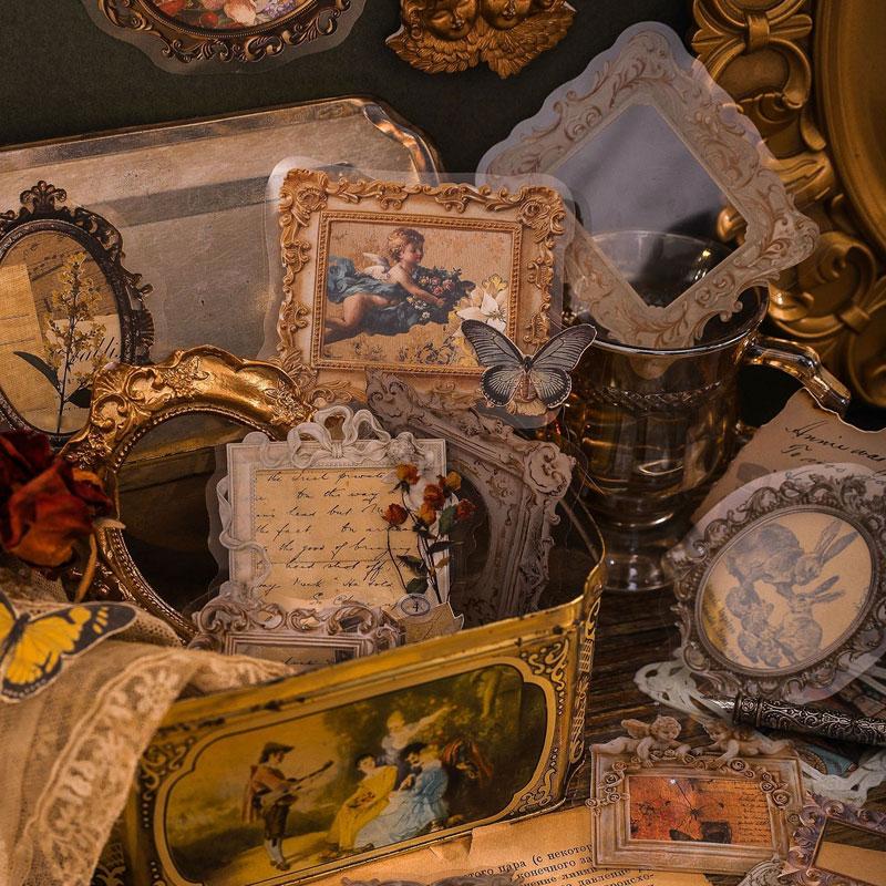 コラージュ 素材 シール 額縁 フレーム 枠 ジャンクジャーナル