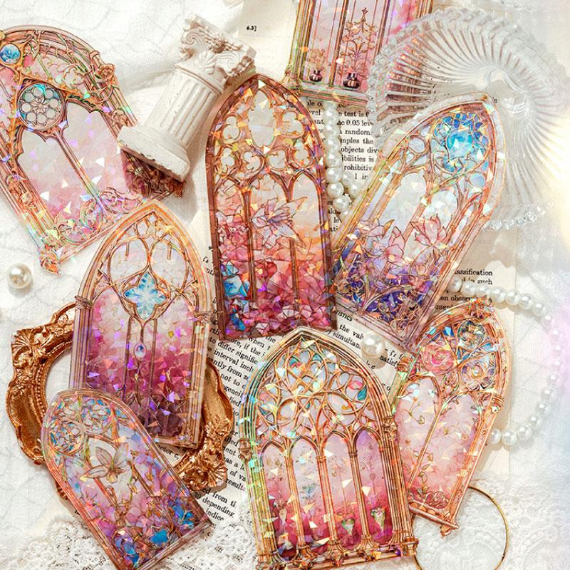 コラージュ 素材 シール ステンドグラス ガラス ステンドガラス