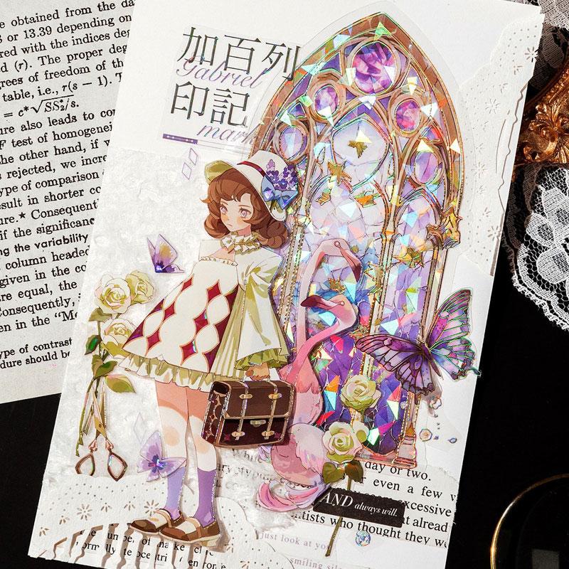 コラージュ 素材 シール ステンドグラス ガラス ステンドガラス