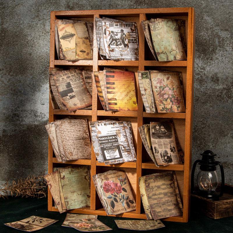 コラージュ 素材 シール 楽譜 地図 手紙 新聞 ジャンク