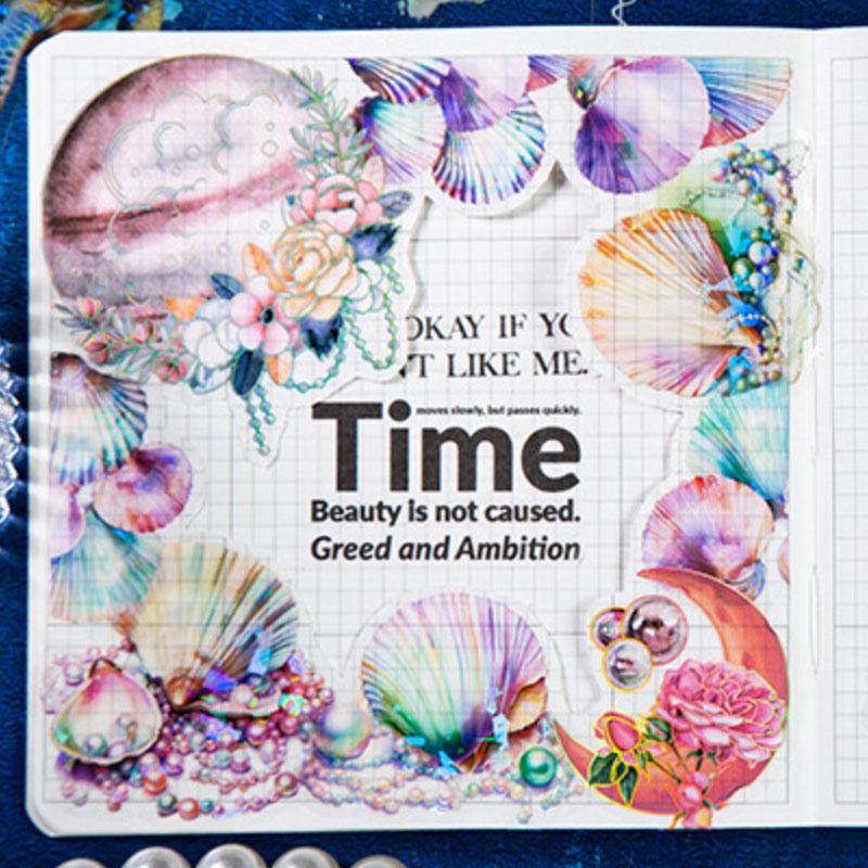 コラージュ 素材 シール 動物 海の生物 クラゲ クジラ シャチ