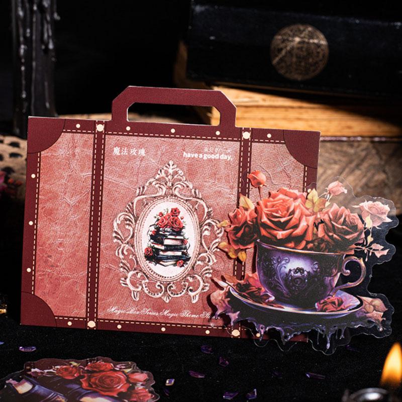 コラージュ 素材 シール 魔法 薔薇 猫 宇宙 蝋燭 瓶 ジャンク