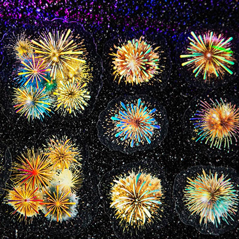 コラージュ 素材 シール 花火 夏 祭り ジャンクジャーナル