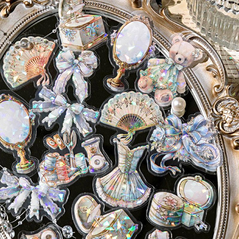 コラージュ 素材 シール 小物 シャンデリア きのこ 食器 ジャンク