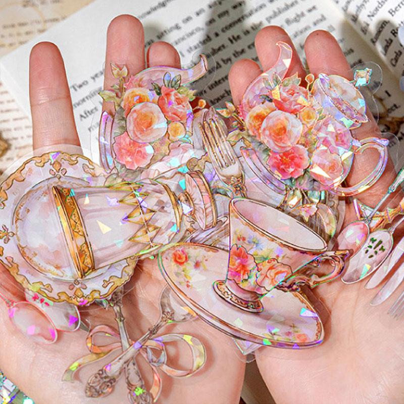 コラージュ 素材 シール 小物 シャンデリア きのこ 食器 ジャンク