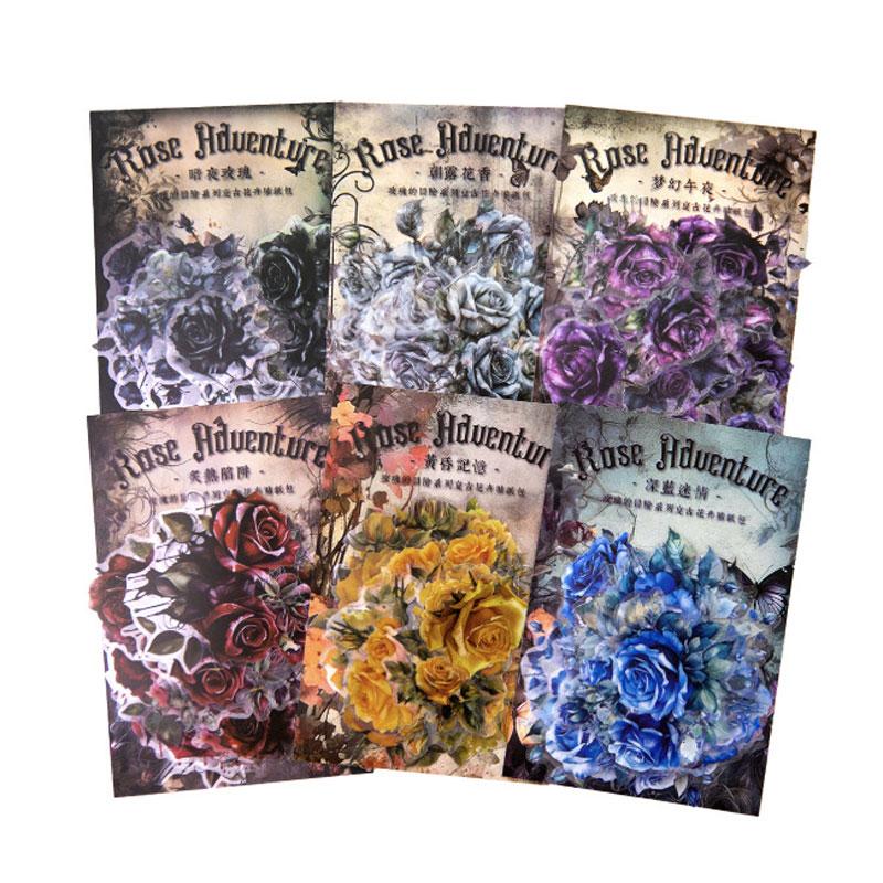 コラージュ 素材 シール 薔薇 バラ ローズ 花 フラワー ジャンク