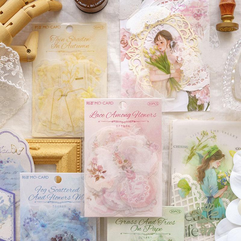 コラージュ 素材 シール 花 フラワー 植物 アクセント 背景 ジャンク
