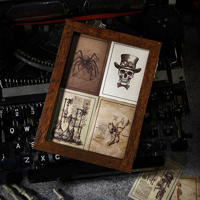 コラージュ 素材 シール 骸骨 髑髏 骨 ドクロ ガイコツ ジャンク