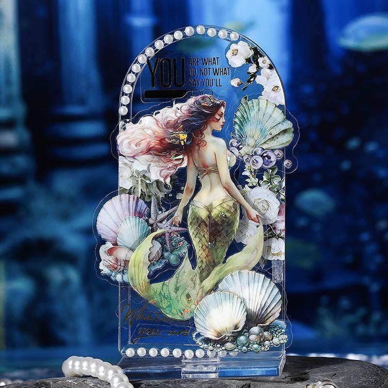 コラージュ 素材 シール 人物 女性 人魚 マーメイド ジャンク