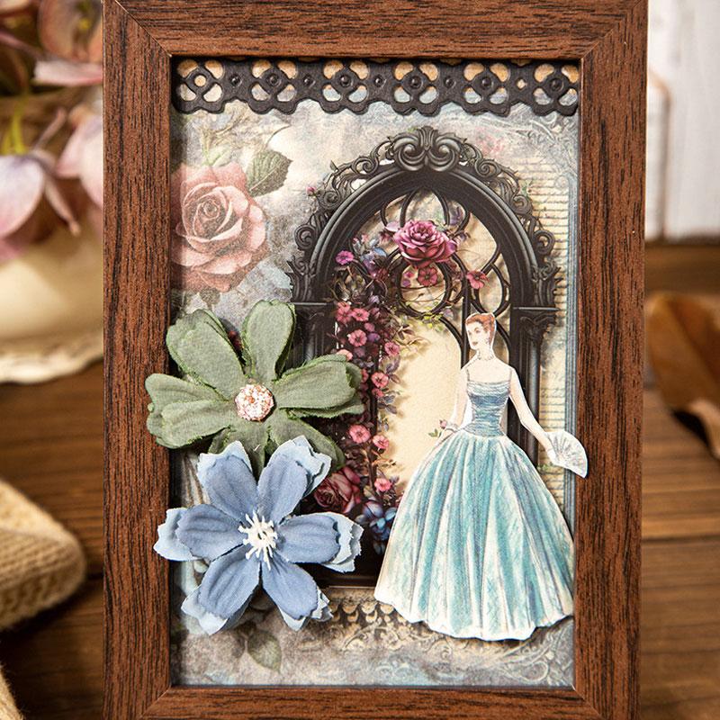 パリ　フランス製　アンティーク　押し花　ビンテージ　葉のボックスコラージュ パリ フランス製 アンティーク 押し花 ビンテージ 葉のボックス