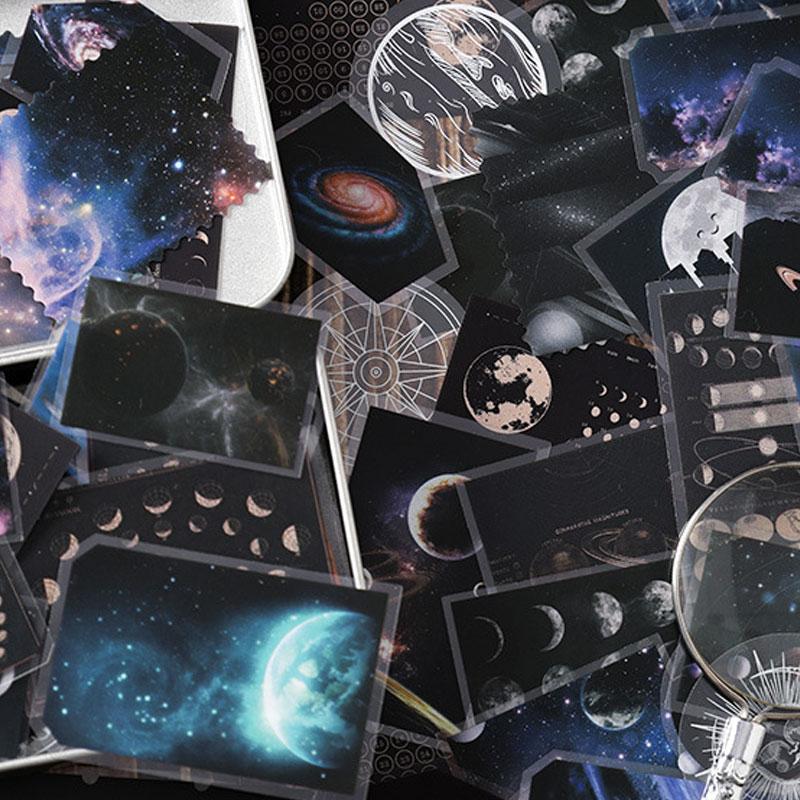 コラージュ 素材 シール 宇宙 星 惑星 月 太陽 ジャンクジャーナル