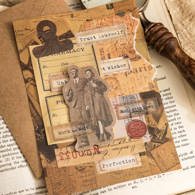 コラージュ 素材 シール フレーズ 英語 英字 英文 ジャンクジャーナル