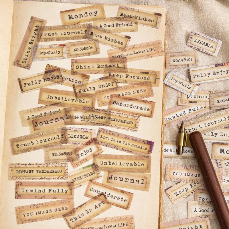 コラージュ 素材 シール フレーズ 英語 英字 英文 ジャンクジャーナル