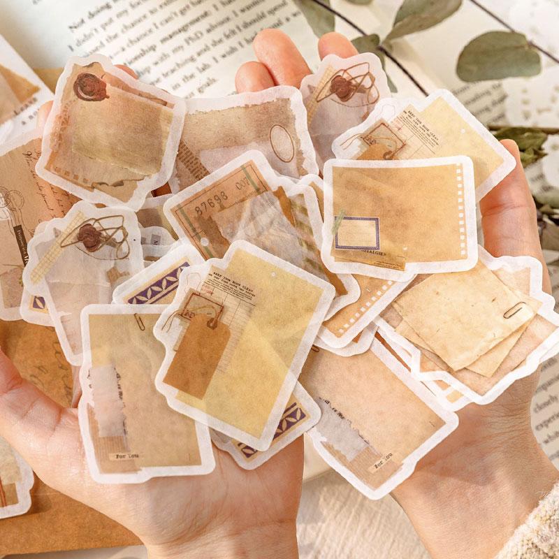 コラージュ 素材 シール タグ ラベル 手紙 植物 ジャンクジャーナル