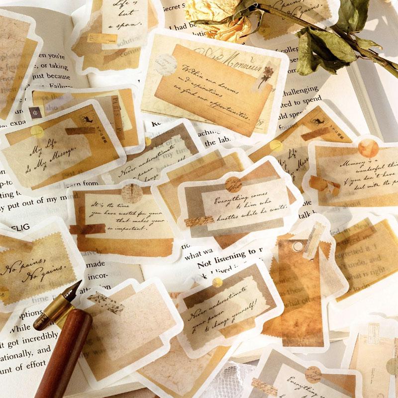 コラージュ 素材 シール タグ ラベル 手紙 植物 ジャンクジャーナル