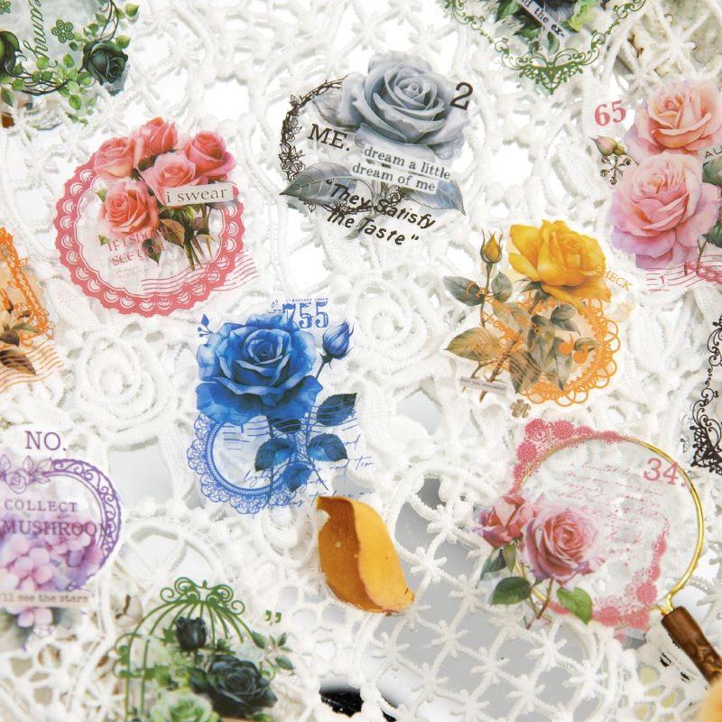 コラージュ 素材 シール バラ ローズ 紫陽花 アジサイ 花 ジャンク