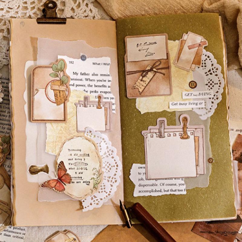 コラージュ 素材 シール タグ ラベル メモ ジャンクジャーナル