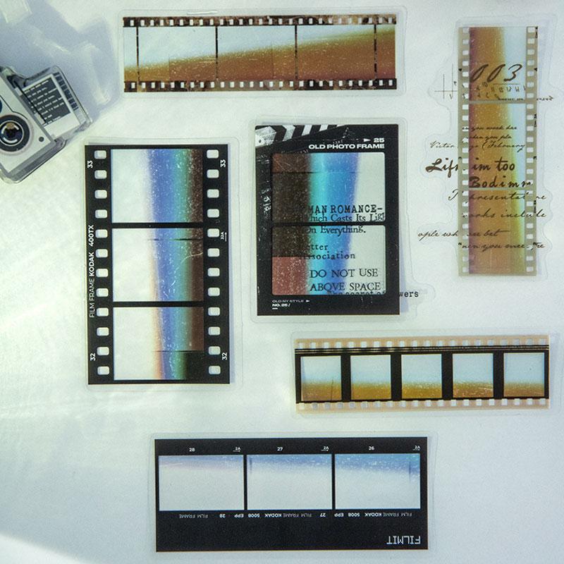 コラージュ 素材 シール カメラ ネガ フィルム 写真 英字 ジャンク
