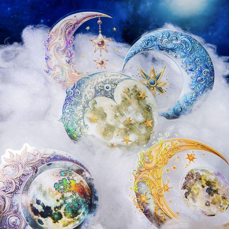 コラージュ 素材 シール 月 星 宇宙 惑星 ジャンクジャーナル