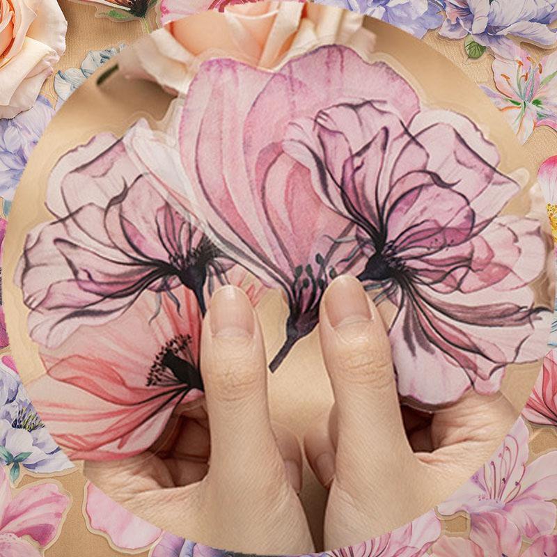 コラージュ 素材 シール ユリ 薔薇 牡丹 花 バラ ジャンクジャーナル