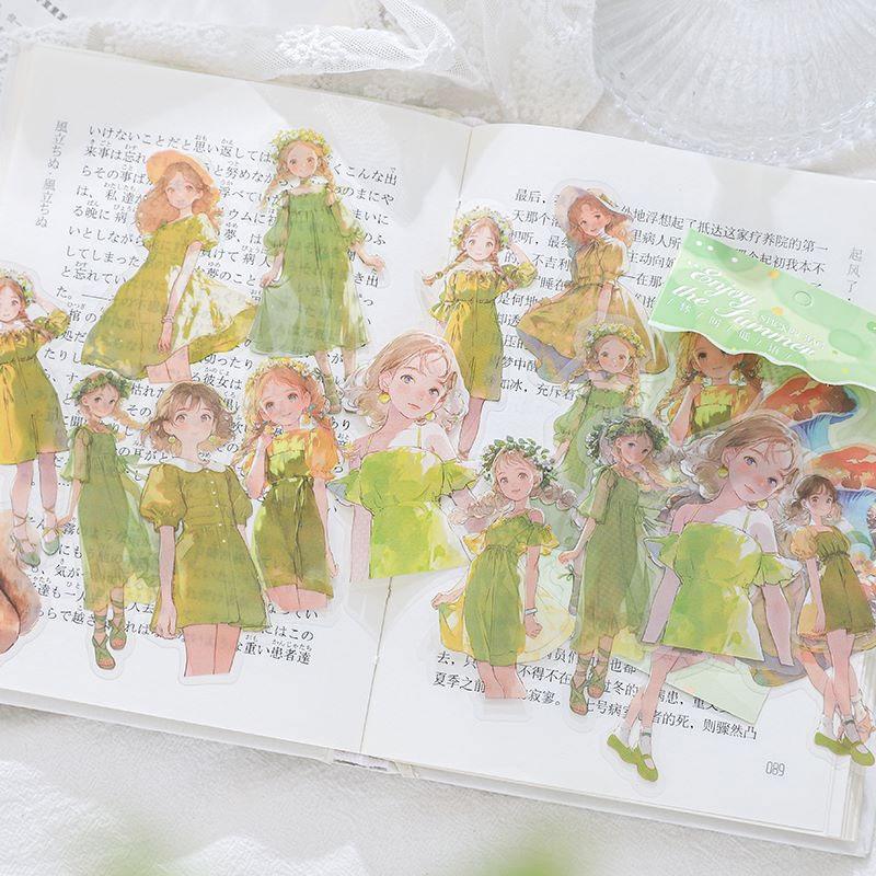 コラージュ 素材 シール 女の子 人物 女性 夏 海 水着 ジャンク