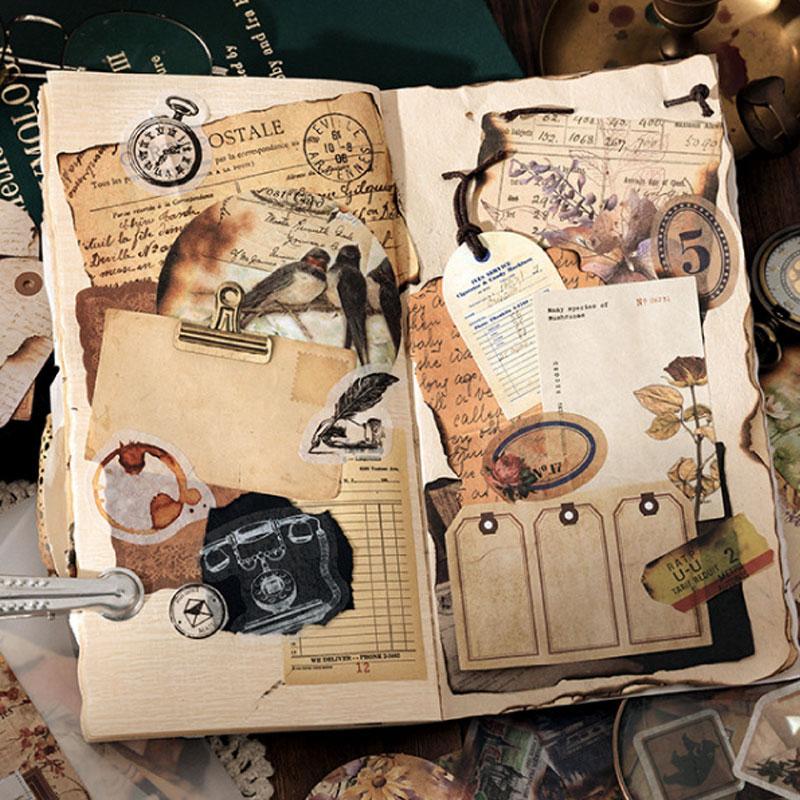 コラージュ 素材 シール 素材集 200枚 セット ジャンクジャーナル