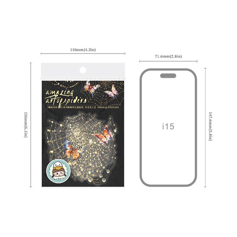 コラージュ 素材 シール 蜘蛛の巣 蜘蛛 バタフライ 蝶 ジャンク