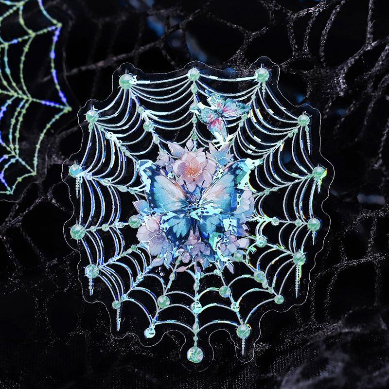 コラージュ 素材 シール 蜘蛛の巣 蜘蛛 バタフライ 蝶 ジャンク