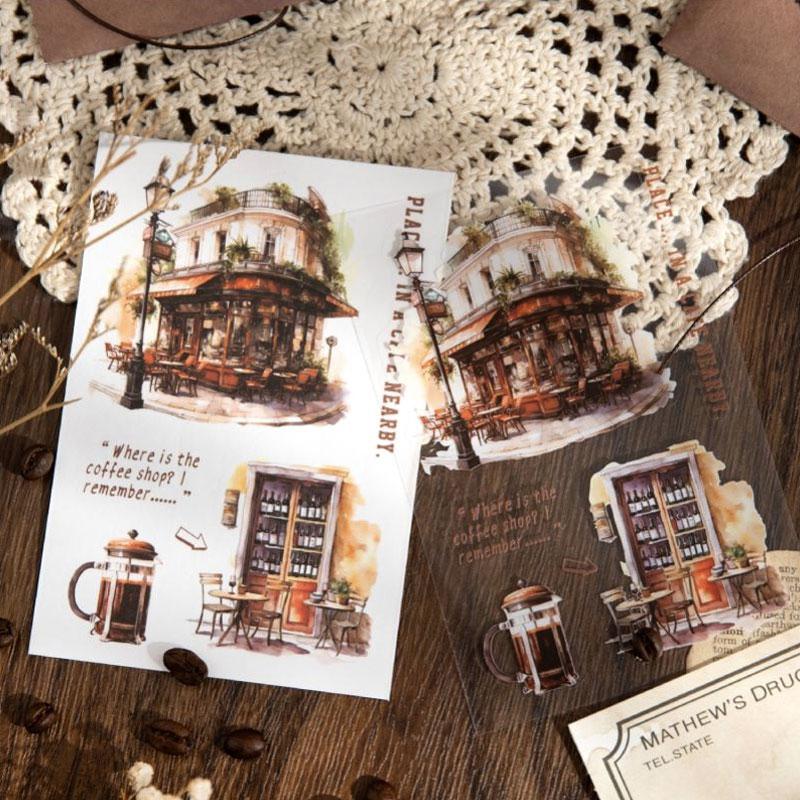 コラージュ 素材 シール コーヒー カフェ 珈琲 ジャンクジャーナル