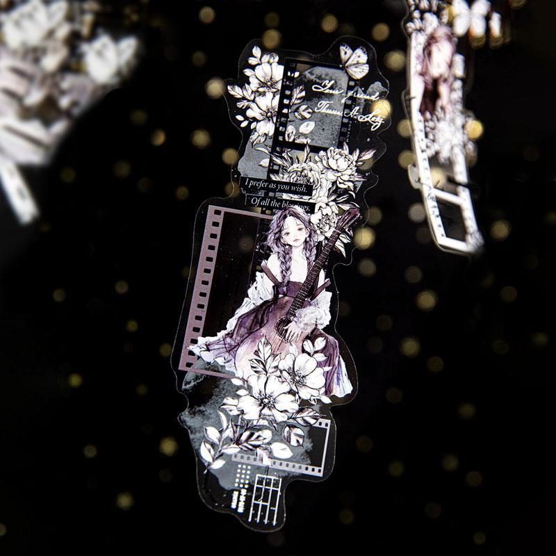 コラージュ 素材 シール 人物 女性 レース カメラ フィルム フレーム