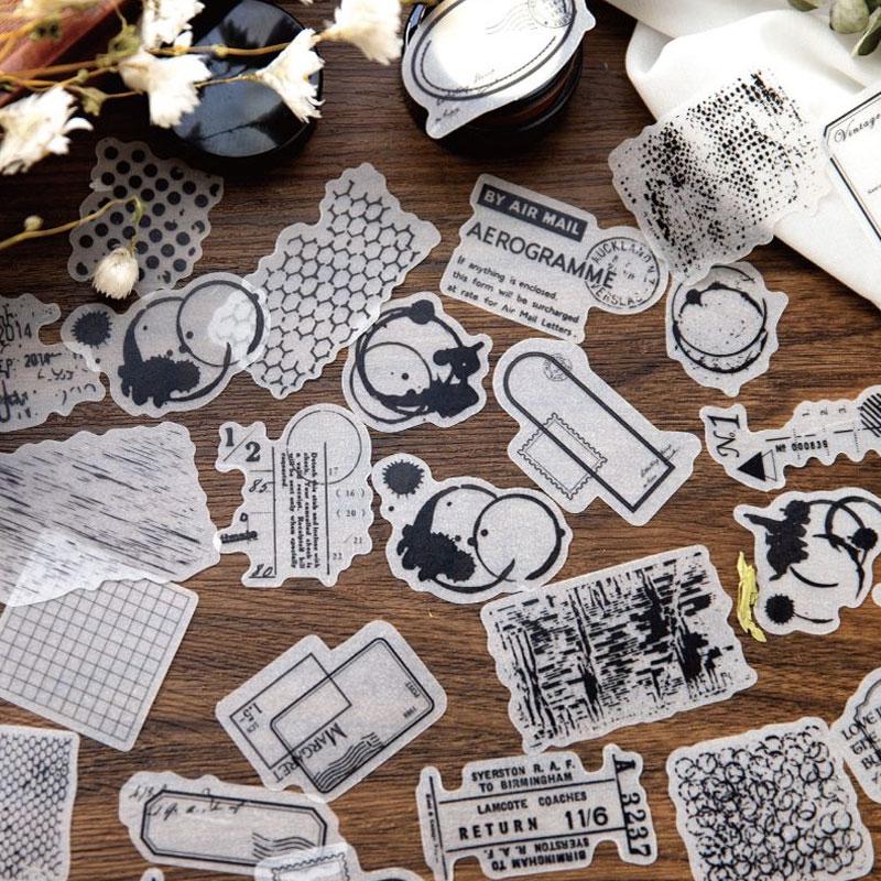 コラージュ 素材 シール 硫酸紙 英語 フレーズ 墨 タグ ラベル