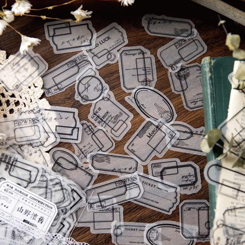 コラージュ 素材 シール 硫酸紙 英語 フレーズ 墨 タグ ラベル