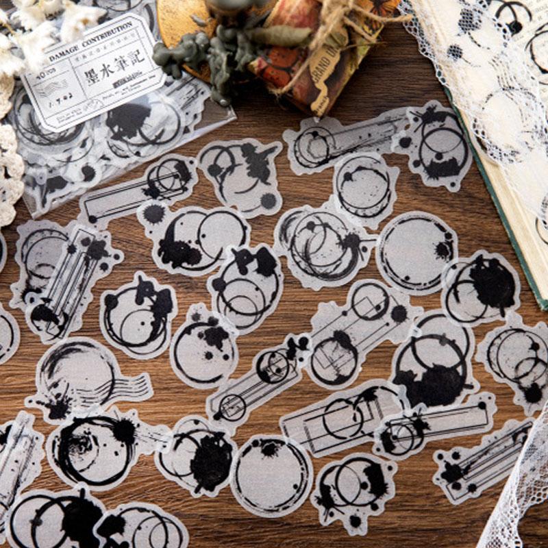 コラージュ 素材 シール 硫酸紙 英語 フレーズ 墨 タグ ラベル