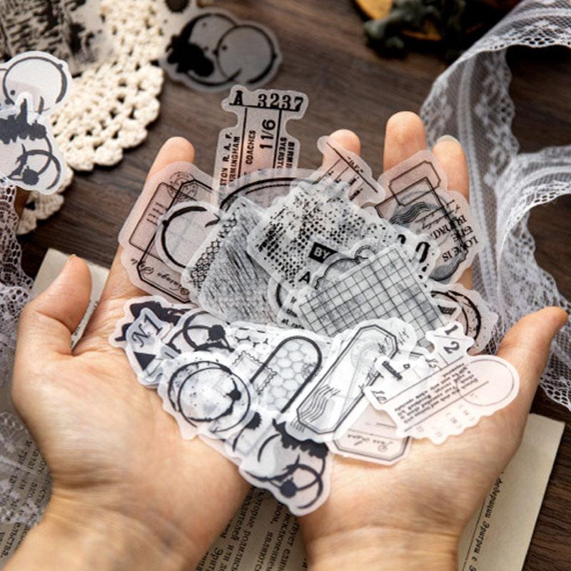 コラージュ 素材 シール 硫酸紙 英語 フレーズ 墨 タグ ラベル