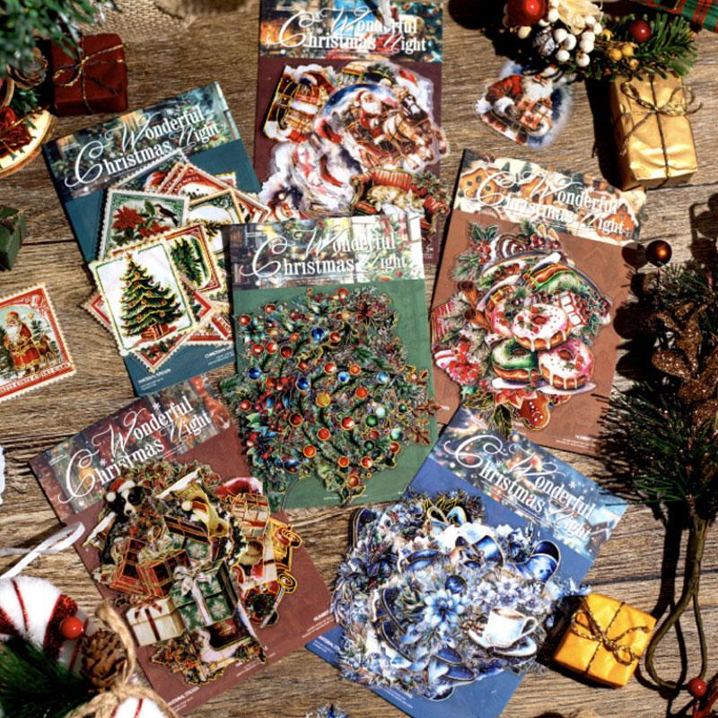 コラージュ 素材 シール クリスマス ツリー リース ケーキ