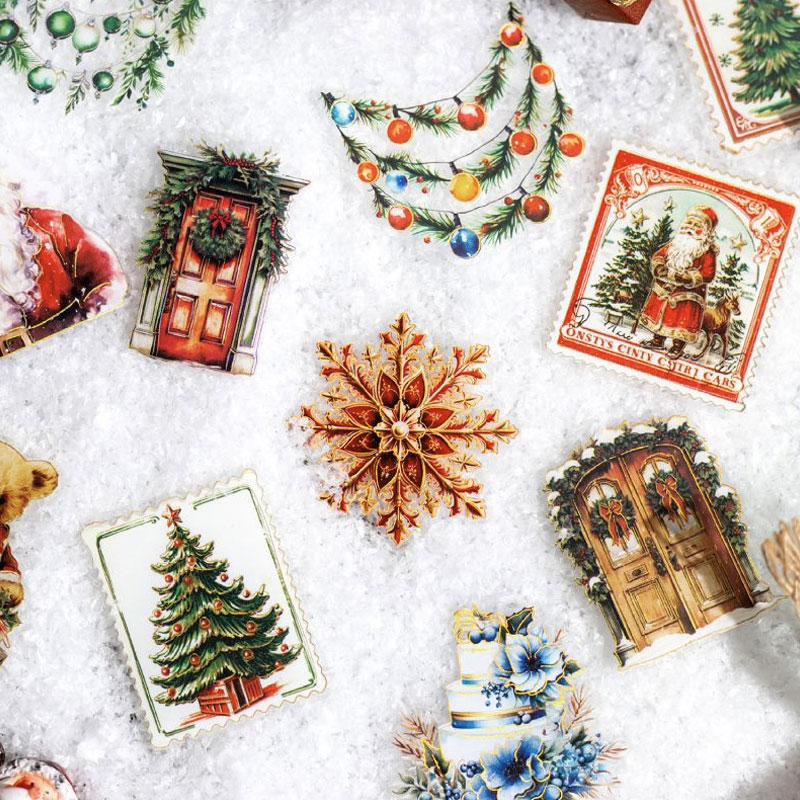 コラージュ 素材 シール クリスマス ツリー リース ケーキ